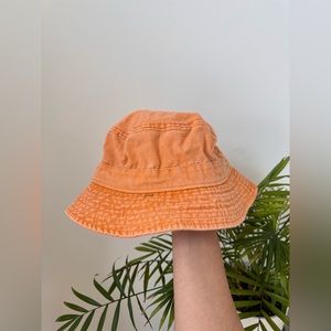 Urban Outfitters Distressed Bucket Hat - Orange